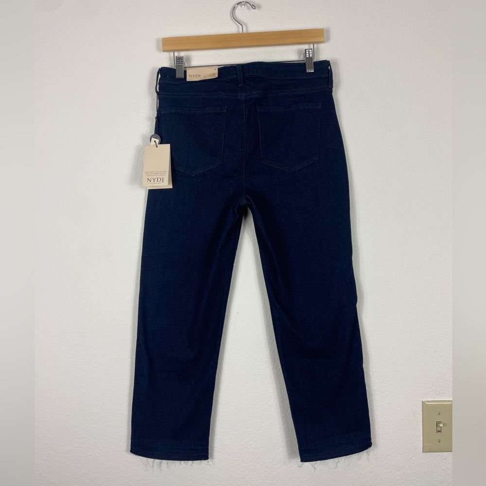 NWT NYDJ High Waist Release Hem Relaxed Capri Jeans Size 6